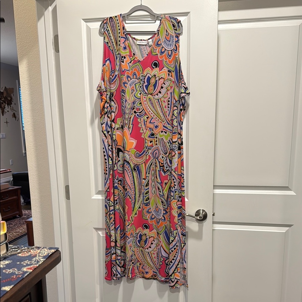 Susan Graver 3X Paisley Sleeveless Maxi Dress